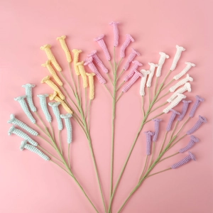 Bouquet De Fleurs Crochetées À La Main Fleurs Artificielles En Fil Tricoté Pour Décoration Maison Cadeau Mariage Arrangement Floral En Forme De Cloche
