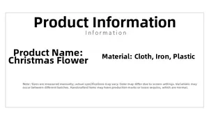 Detailed material specifications for 28cm artificial Christmas flower decorations