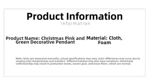 Detailed material specification for pink and green velvet Christmas tree ornaments