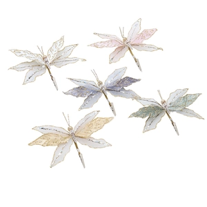 Five-piece set of mesh wings dragonfly decorative clips in assorted pastel colors