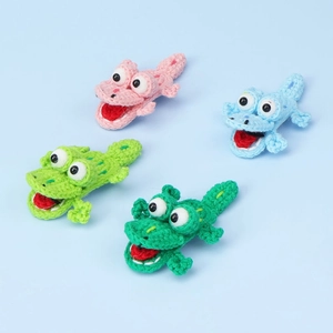 Pinces à Cheveux Crocodile au Crochet Faites à la Main en Fil d'Animal Accessoires de Cheveux de Dessin Animé pour Filles Enfants