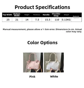 Spécifications détaillées de taille du sac seau en dentelle brodée de papillons