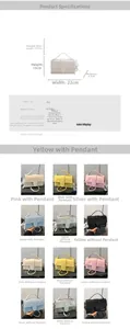 Detailed size chart and dimensions for the stylish PU leather shoulder handbag with measurements