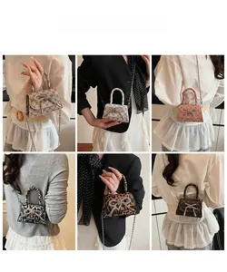 Mini crossbody bag collection with rhinestone bows shown on models for versatile styling