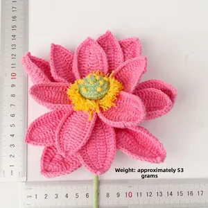 Handmade crochet lotus flower measuring approximately 16cm in diameter and 53g weight