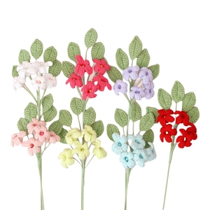 Handmade crochet flower bouquets in seven vibrant colors for elegant home vase decoration