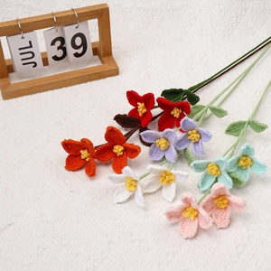Handmade crochet flower bouquet in vibrant colors for home decor and creative gifts