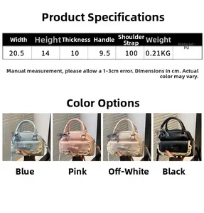 Detailed size chart and multi-color options for vintage lace PU leather crossbody bag