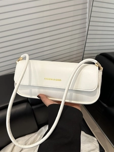 Sac Baguette Femme En Cuir PU Bandoulière Sous L'aisselle Mode Impression De Lettres Style Coréen Carré