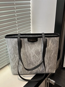 Sac Cabas En Cuir PU Pour Femmes Texture Plissée Grande Capacité Mode Sac À Main Épaule Urbain