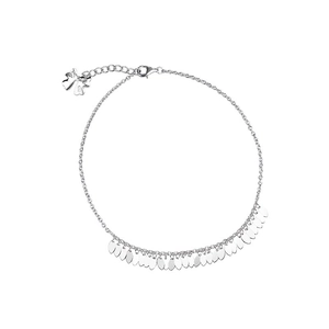 Minimalist S925 sterling silver anklet with delicate leaf tassels and clover charm
