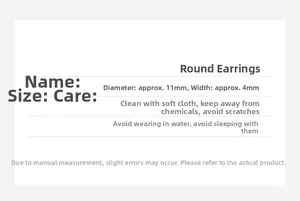 Detailed size specifications for S925 silver double layer earrings measuring 11mm by 4mm