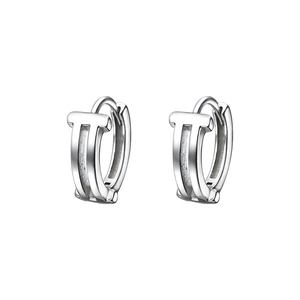 Minimalist S925 sterling silver double-layer T-shaped hoop earrings with polished finish