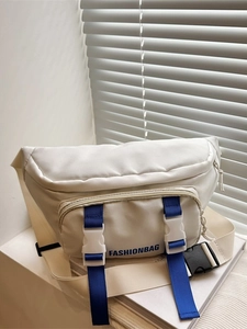 Nylon Chest Crossbody Bag Adjustable Strap Sports Casual Harajuku Style Multi Pocket Waist Pack For Women Men