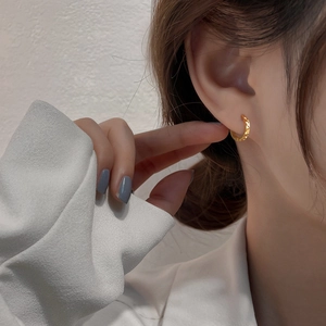 Geometric Faceted Huggie Hoop Earrings Gold Silver Plated Copper Rhombus Diamond Cut Minimalist Jewelry For Women
