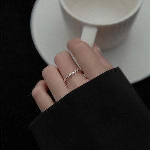 Twisted Mobius Open Ring Engraved Luck Letter Minimalist Silver Plated Copper Jewelry For Women