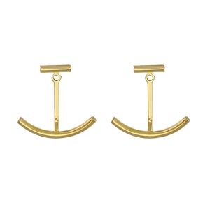 Boucles d'oreilles minimalistes en argent 925 dorées avec design courbe élégant
