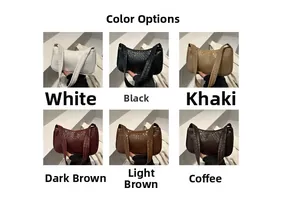 Detailed color selection showing woven texture hobo bags in six stylish neutral shades