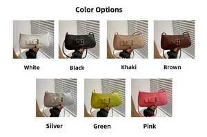 Detailed grid display of underarm bags in white, black, khaki, and more fashion colors