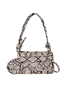 Sac bandoulière moderne à motif serpent avec détail PVC et porte-monnaie rond