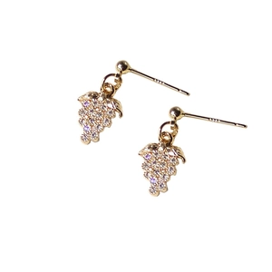 Élégantes boucles d'oreilles raisin en argent S925 avec zircons cubiques scintillants