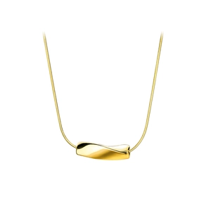 Collier minimaliste en argent S925 doré avec pendentif torsadé et chaîne serpent fine