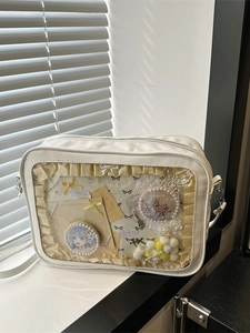 Sac Ita En Cuir PU Sac À Bandoulière Avec Fenêtre Transparente Pour Badges Style Harajuku Japonais Pour Femmes