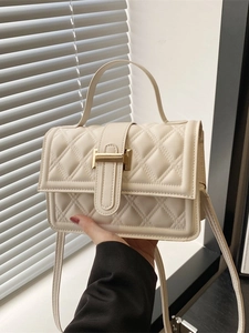 Damen Gesteppte Rauten Quadratische Umhängetasche PU Leder Elegante Handtasche Mit Goldener H Schnalle Verstellbarem Schultergurt