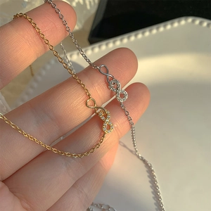 Infinity S925 sterling silver necklaces in gold and silver finish with zircon stones