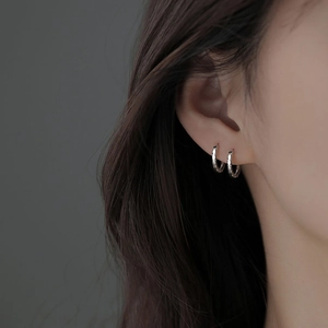 Geometric Faceted Hoop Earrings Minimalist Irregular Rhombic Copper Ear Buckles Elegant Jewelry For Women