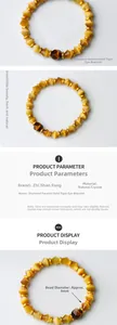 Détails des perles d'œil de tigre doré de 8mm et des entretoises sur le bracelet fait main
