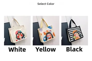Detailed comparison of cute canvas lunch bags in white, yellow, and black striped colors