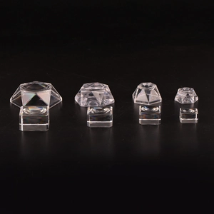 Clear acrylic hexagonal crystal ball stand set for elegant home desktop decor display