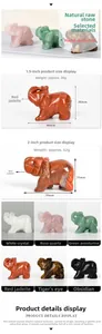 Detailed comparison of 1.5 and 2 inch hand-carved natural gemstone elephant figurines