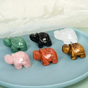 Natural Crystal Turtle Figurine Hand Carved Gemstone Animal Statue For Healing Meditation Home Office Desktop Decor Ornament