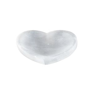 Natural white selenite heart-shaped crystal bowl and jewelry tray for home decor