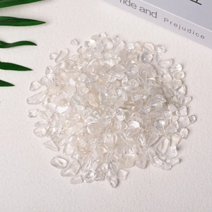 Polished natural clear quartz crystal chips for home decor and jewelry cleansing