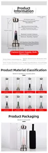 Detail view of the 25cm crystal energy water bottle with stainless steel base and lid