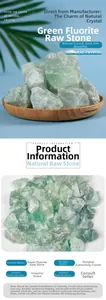 Macro shot of natural green fluorite raw stone showing translucent crystal texture