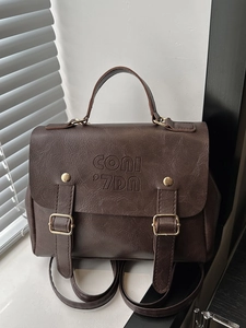 Damen Retro PU Leder Rucksack Preppy Stil Klappe Doppel Schnalle Schultertasche Wasserdicht Reise Pendeln College Schule Büchertasche
