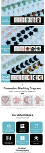 Macro detail of various natural crystal shapes like hearts and stars with size dimensions