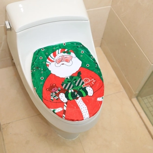 Copriwater natalizio con grazioso motivo stampato di Babbo Natale e un piccolo orso