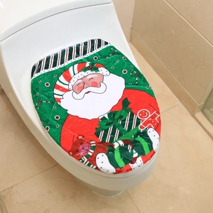 Copriwater decorativo natalizio con Babbo Natale e omino di pan di zenzero per bagno
