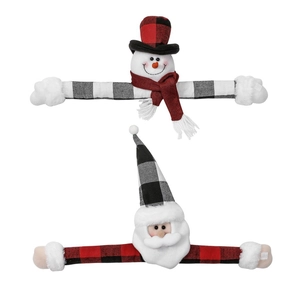 Set di fermatende natalizie con pupazzo di neve e babbo natale per decorazioni festive