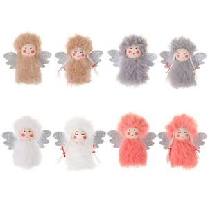 Set de 8 muñecos de ángel de Navidad de peluche en cuatro colores para decorar fiestas