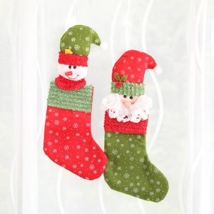 Lot de chaussettes de Noël avec Père Noël et Bonhomme de neige pour décor de fête