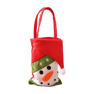 Weihnachts-Geschenktüte aus Filz mit Schneemann-Motiv für Süßigkeiten und kleine Gaben