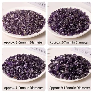 Natural amethyst crystal stones in 3-12mm sizes for aromatherapy and home decor