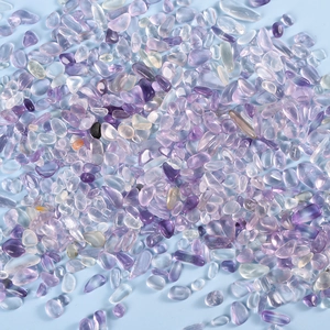 Natural polished amethyst quartz crystal stones with transparent purple texture