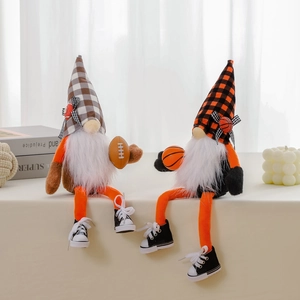 Sports Theme Faceless Gnome Plush Doll Long Leg Basketball Rugby Style Stuffed Gnome Decoration For Home Sport Fan Gift